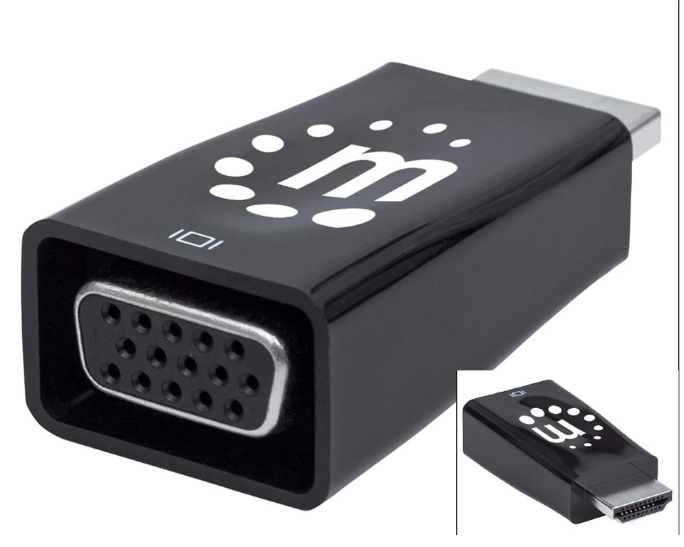 Micro Convertidor HDMI a VGA con salida de audio HDMI Macho a VGA Hemb[...]