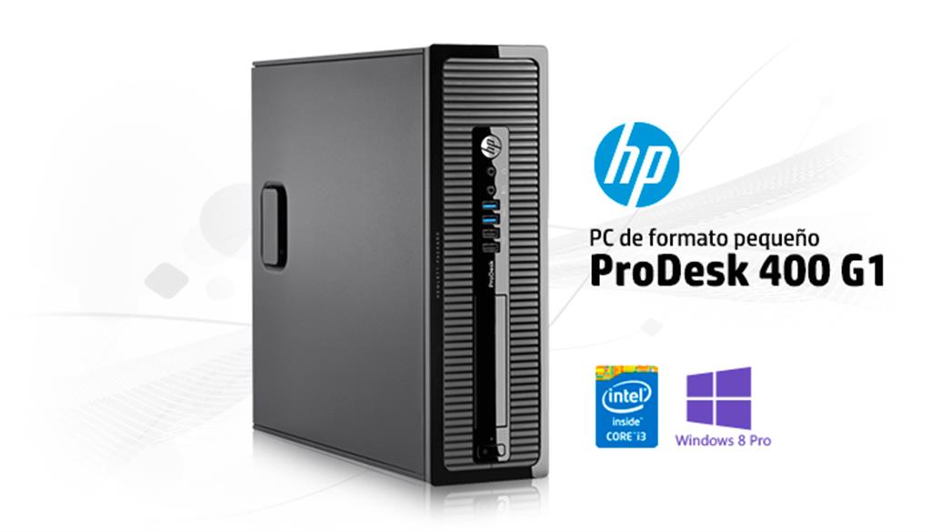 PC HP 400 G2, SFF, TECLADO&MOUSE, CORE  i5-4590S (3.0GHz, CACHE 6MB), RAM 4GB, HD 500GB, DVDRW,
GIG