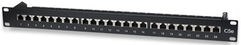 Panel de Parcheo para Cable Blindado Cat5e 24
24 puertos, FTP, 1 U, Bloques de ponchado a 90°
Termin