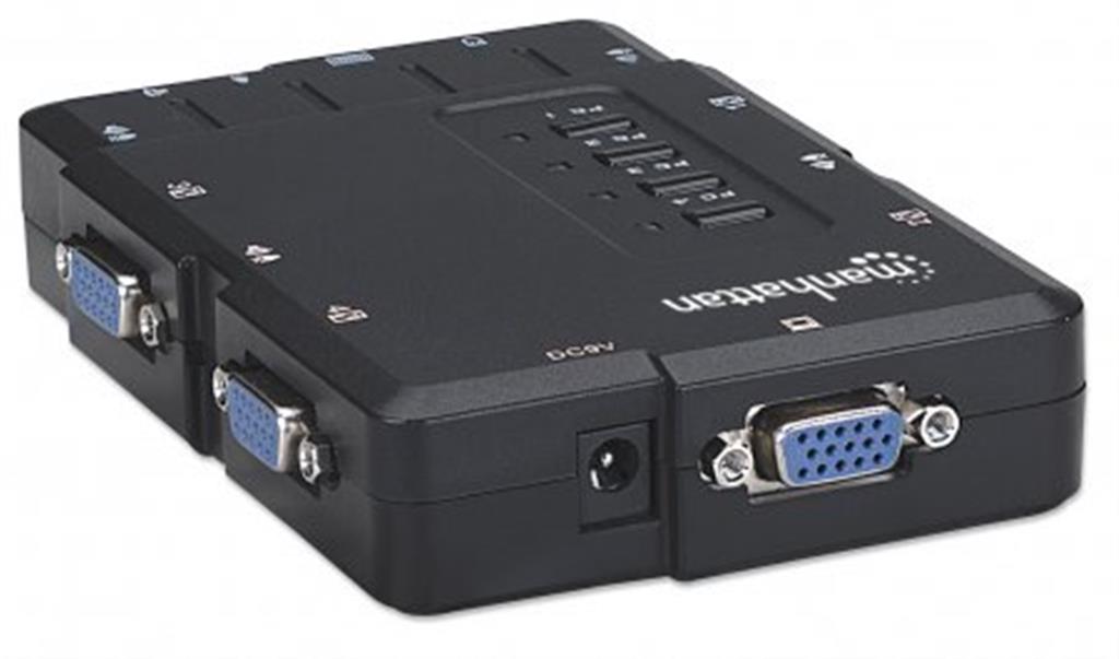 MANHATTAN KVM DE 4 PUERTOS compacto, USB with cabl