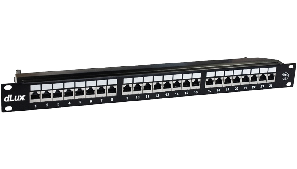 PATCH PANEL* 24 PUERTOS* CAT6 * 19" * SOPORTE TRAS[...]