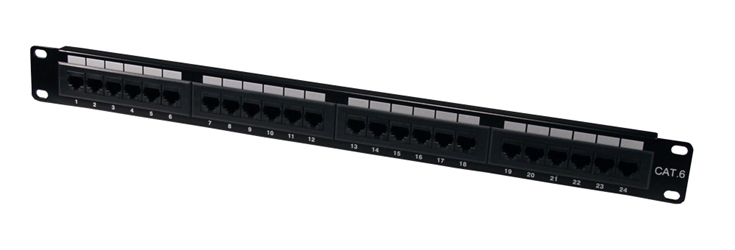 CAT.6 UTP PATCH PANEL 24 PUERTOS - COLOR NEGRO[...]