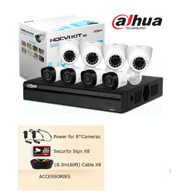 KIT DAHUA 8 CAMARAS INCLUYE XVR4108HS 4 CAMAR[...]
