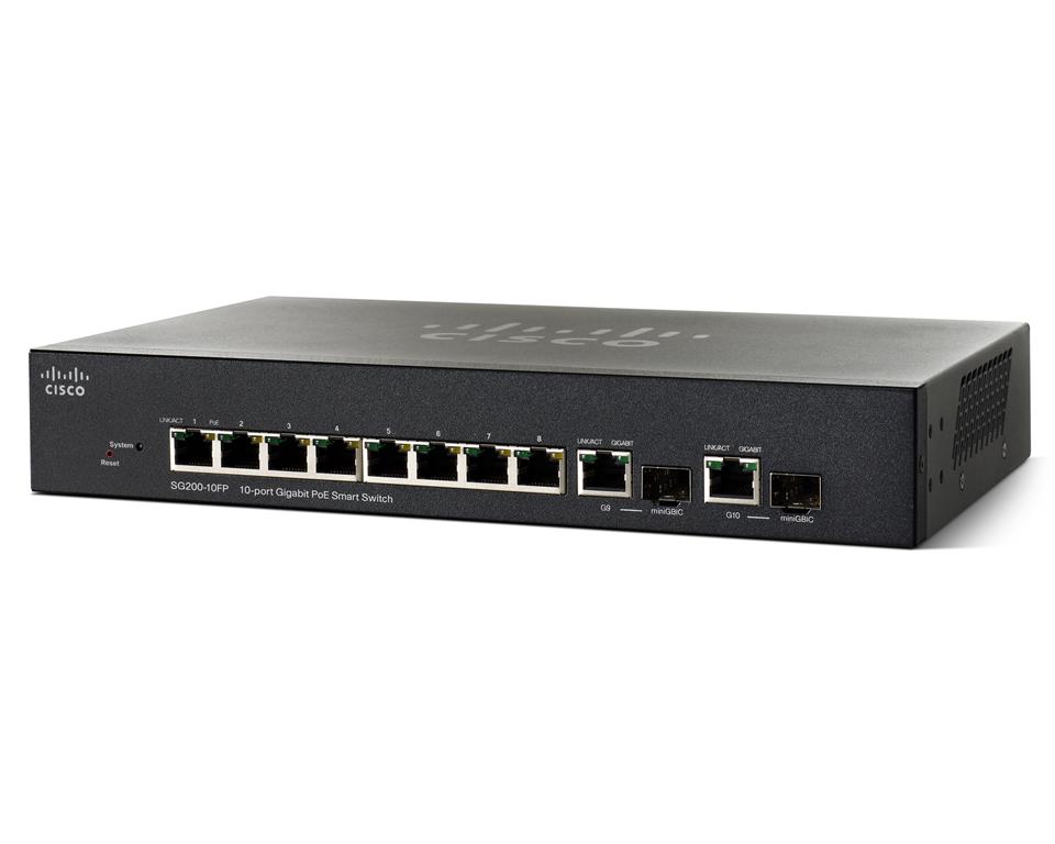 Cisco Small Business Smart SG200-10FP - switch - 1