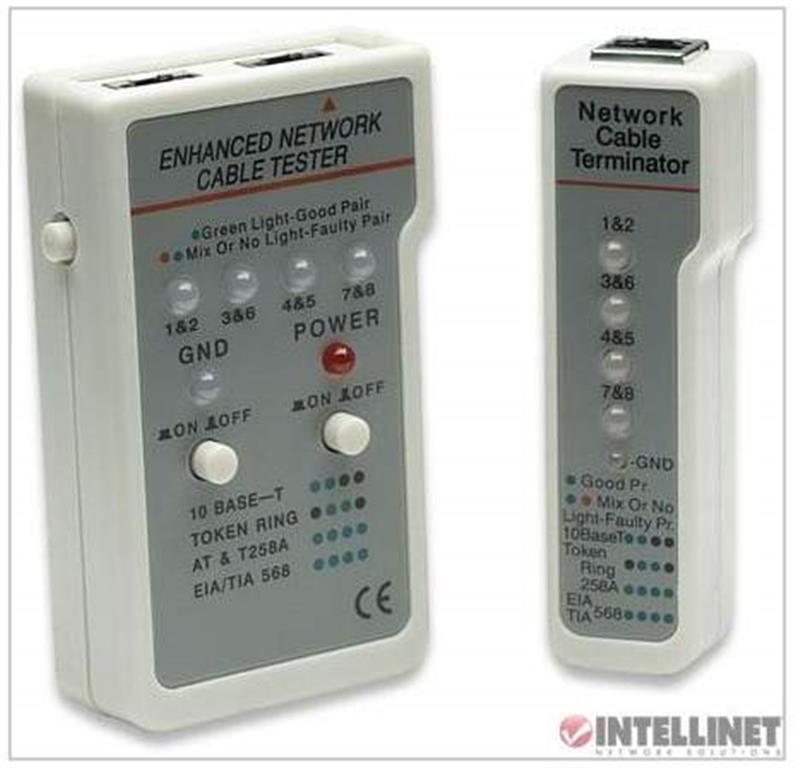 Intellinet RJ 45 cable tester
Prueba RJ-11 y RJ-45
