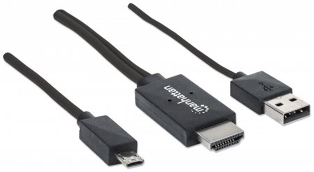 Micro-USB 11-pin to HDMI, with USB type-A power
El