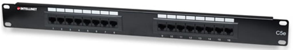 Panel de Parcheo Cat5e
16 puertos, UTP, 1 U, Conec