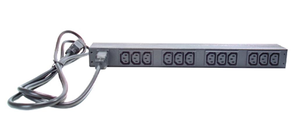 Unidad PDU para rack básica de 1 U, 16 A, 208/230 