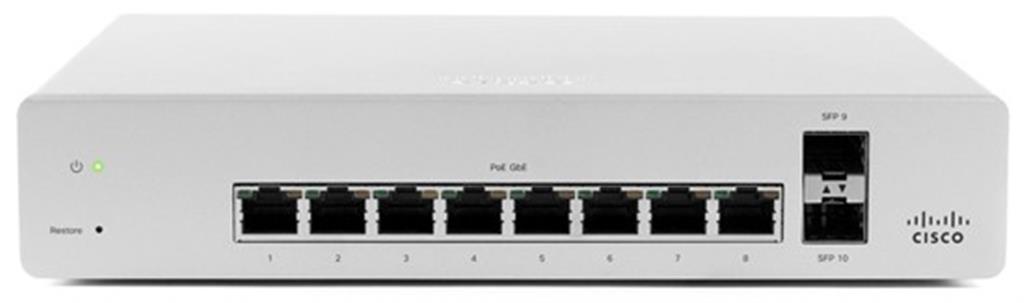 Meraki MS220-8P L2 Cloud Managed 8 Port GigE 124W 