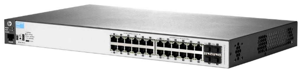 HP 2530-24 Switch - Switch - managed - 24 x 10/100 + 2 x Gigabit SFP + 2 x 10/100/1000
desktop, rack